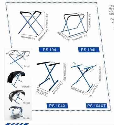 120*40*10cm Folding Bumper Paint Stand 8kg Blue Auto Body Panel Stand