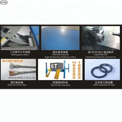 Rampa idraulica per auto con potenza motrice di 2,2 kW e altezza di sollevamento di 480 mm
