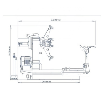 2300mm di diametro Cambio pneumatici per semi-camion 3KW Potenza del motore 380V 60HZ