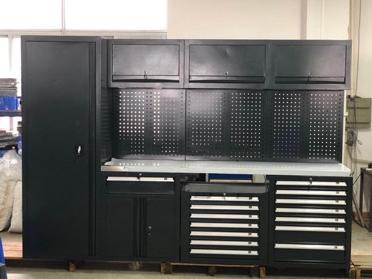 Arredamento di banchi da lavoro per garage in metallo nero W2400 D610 H40mm