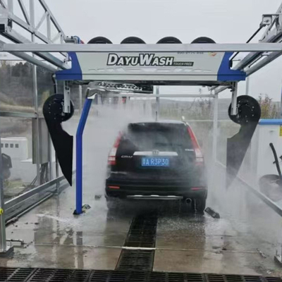 Equipaggiamento di lavaggio auto senza contatto a braccio singolo con 6 asciugatrici e 8m Lx5mm Rail Size Touch Free Automatic Car Wash Water Reclamation System