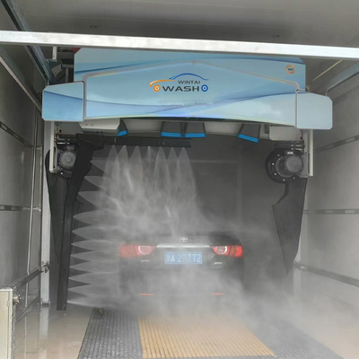 Attrezzatura per autolavaggio senza contatto a braccio singolo con 6 asciugatori e rotaia da 8 m x 5 mm Autolavaggio automatico senza contatto Sistema di recupero dell'acqua