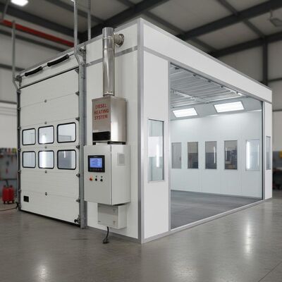 Casella di spruzzo del veicolo con sistema di riscaldamento diesel 110/220V e pannello di controllo digitale per condizioni di verniciatura ottimali