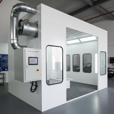 Box di spruzzo per auto professionale con pannello di controllo digitale del bruciatore diesel G10 e ventola di scarico ad alta efficienza per la verniciatura automobilistica