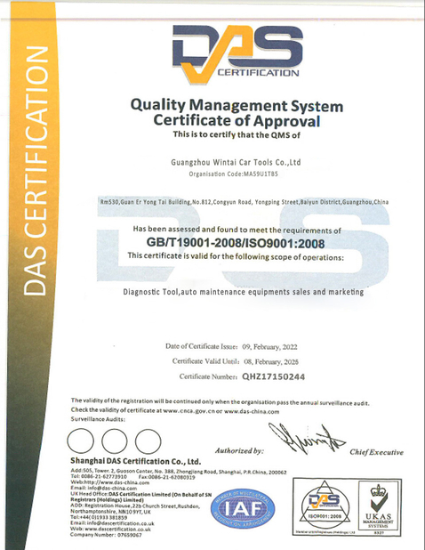 Porcellana Guangzhou Wintai Car Tools Co., Ltd. Certificazioni